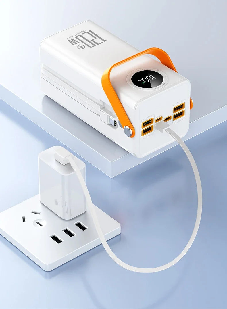 Power Bank Premium con 4 cables integrados para exteriores y viajes