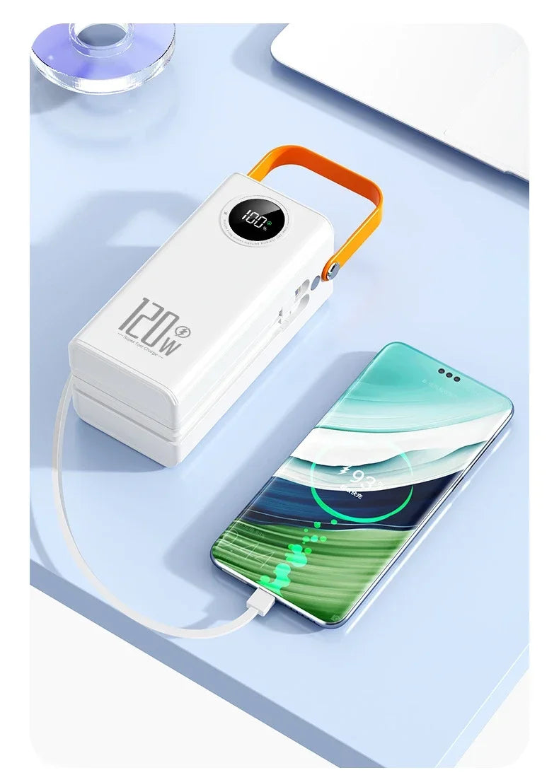 Power Bank Premium con 4 cables integrados para exteriores y viajes