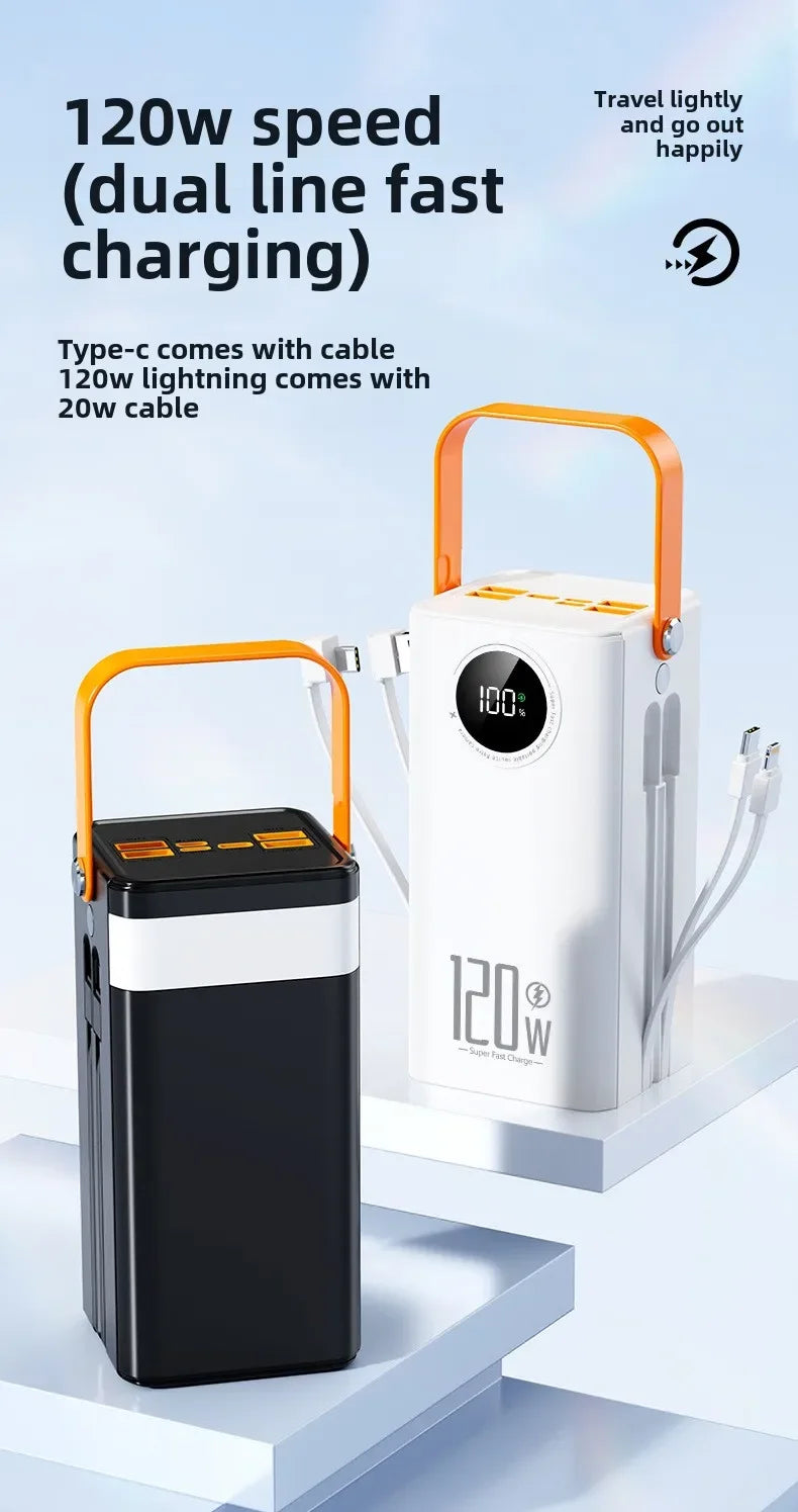 Power Bank Premium con 4 cables integrados para exteriores y viajes