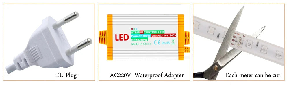 Tira de luces LED RGB premium impermeable con cambio de color