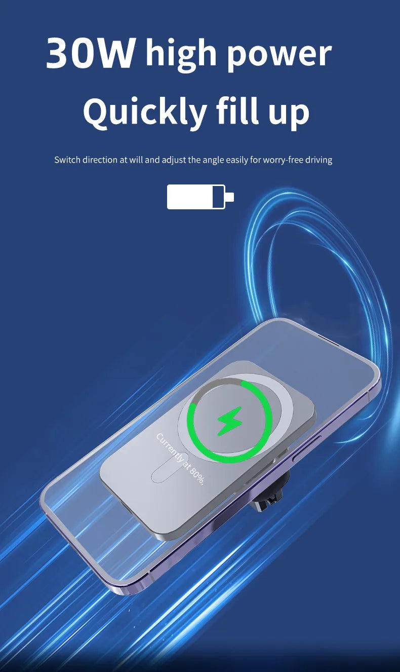Premium MageSafe Magnetic Wireless Car Charger mount