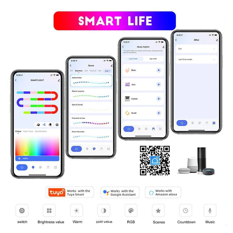 Premium RGBIC Dreamcolor Smart Strip Lights with Music Sync