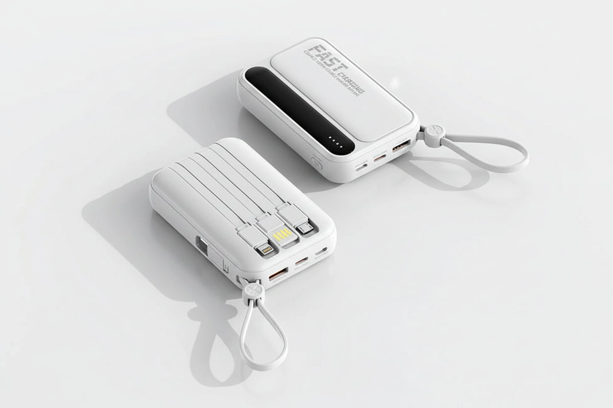 Power Bank Premium con cables 4 en 1 y pantalla digital