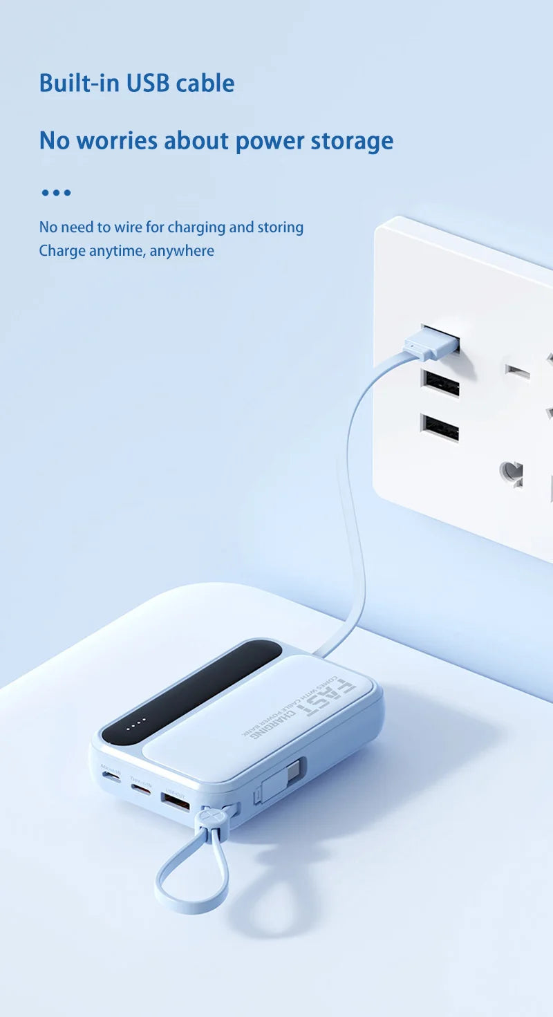 Premium Power Bank with 4 in 1 Cables & Digital Display