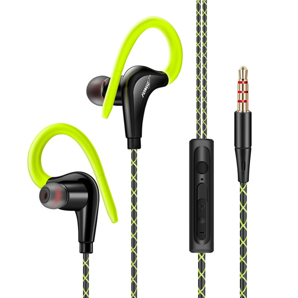 Auriculares deportivos premium con cable y ganchos para la oreja