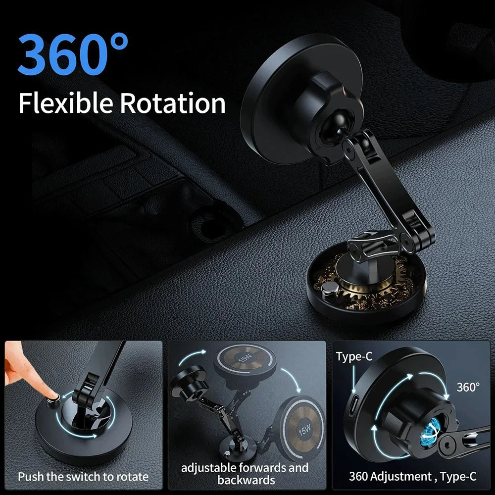 Soporte de carga inalámbrica magnética para coche premium