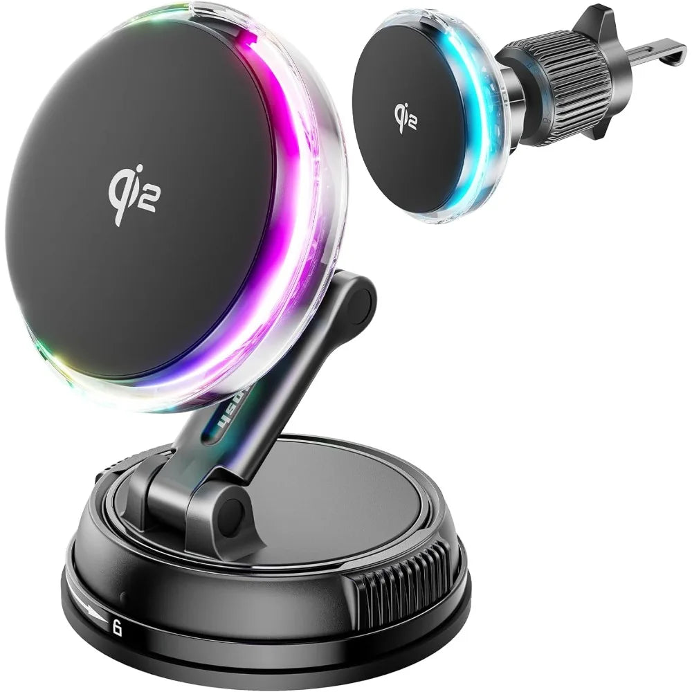 Cargador inalámbrico magnético para coche Qi2 Premium con ventilador de refrigeración