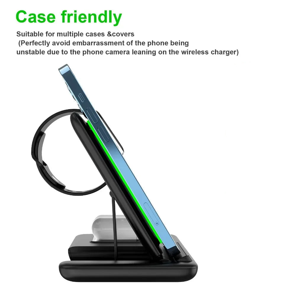 Premium 3 in 1 Foldable Wireless Travel Charger Stand