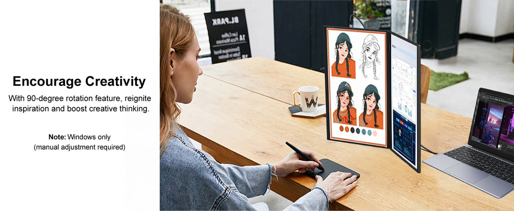 Monitor portátil doble premium de 15.6 pulgadas