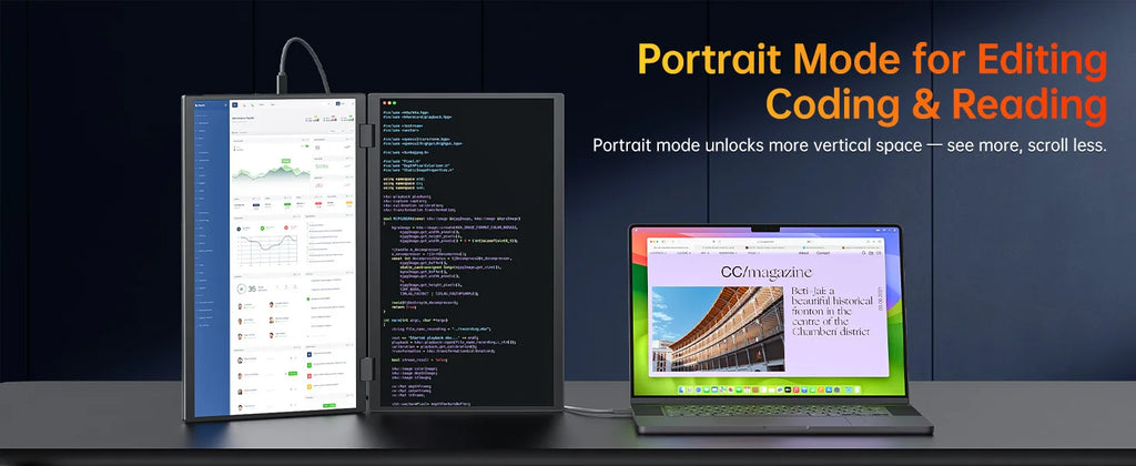 Monitor portátil doble premium de 15.6 pulgadas