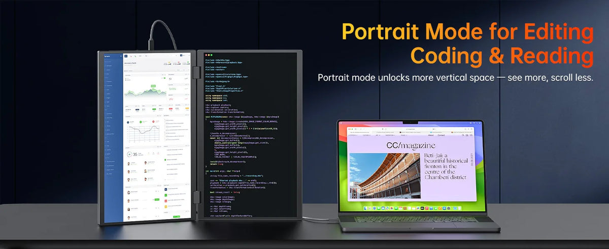 Monitor portátil doble premium de 15.6 pulgadas