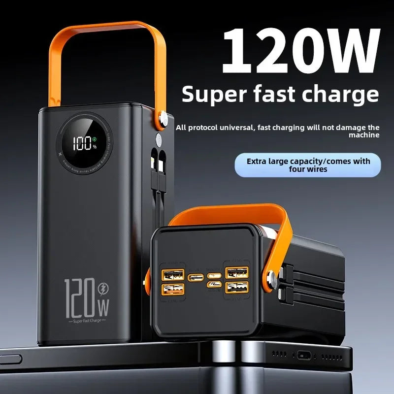 Power Bank Premium con 4 cables integrados para exteriores y viajes