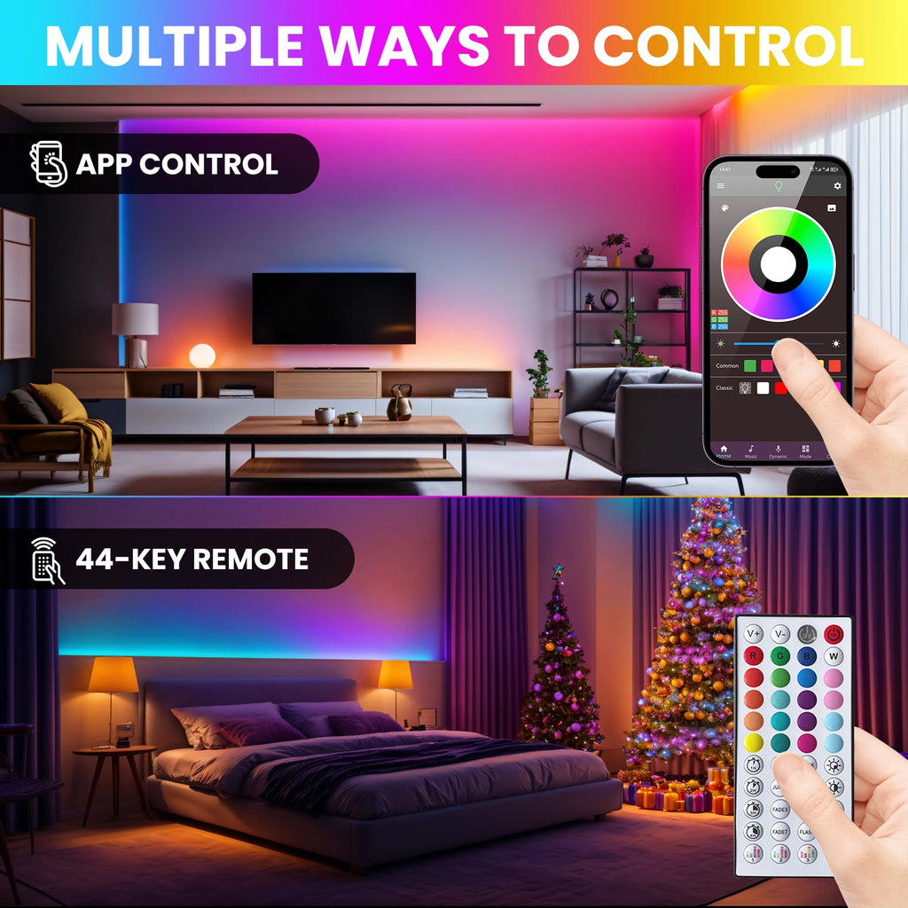 Tira de luces LED neón RGB premium con sincronización musical