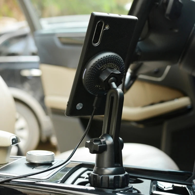 Premium MagSafe Wireless Car Charger Cup Holder Mount