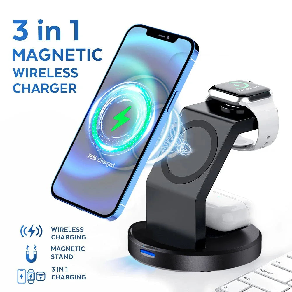 Soporte de carga inalámbrica magnética MagSafe 3 en 1 Premium