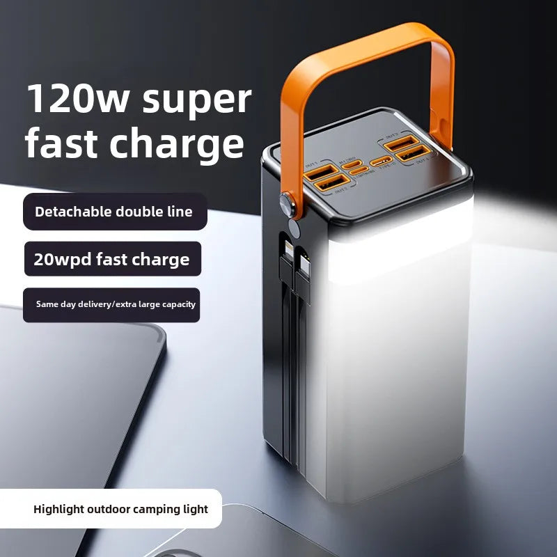Power Bank Premium con 4 cables integrados para exteriores y viajes