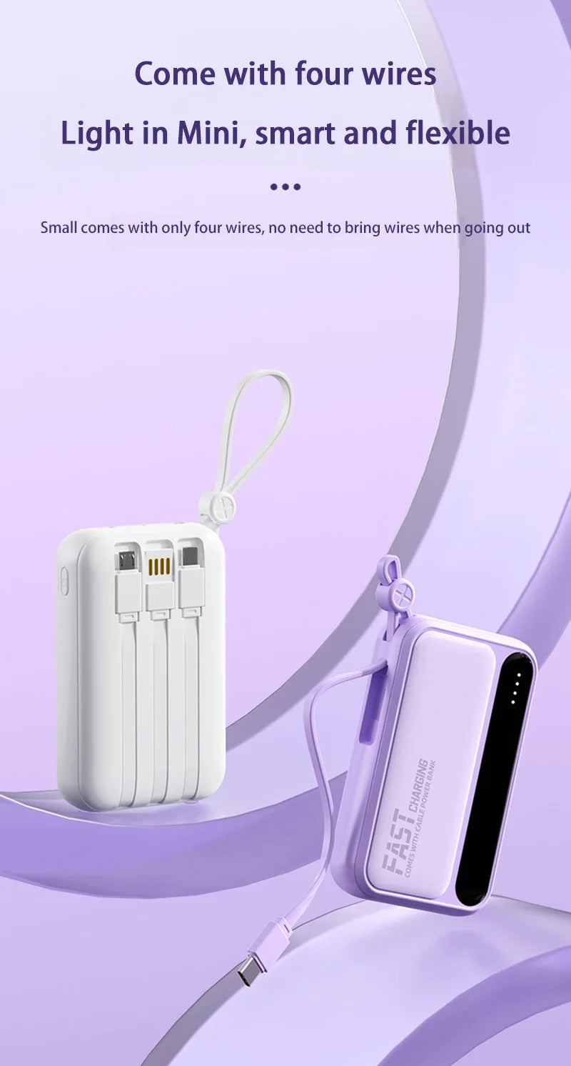 Premium Power Bank with 4 in 1 Cables & Digital Display