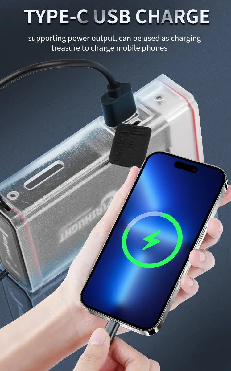 Premium Rechargeable Flashlight with Power Bank for Camping