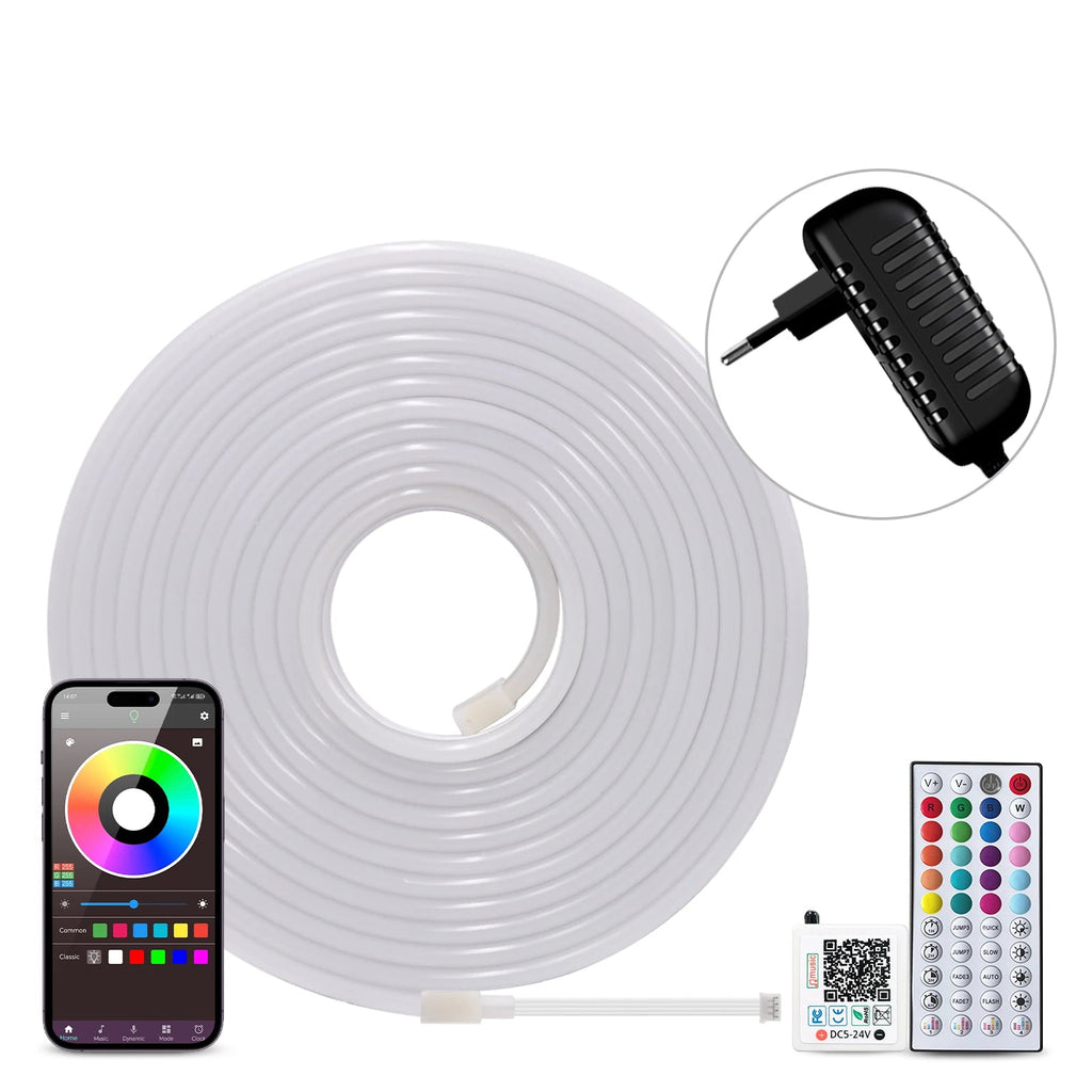 Tira de luces LED neón RGB premium con sincronización musical