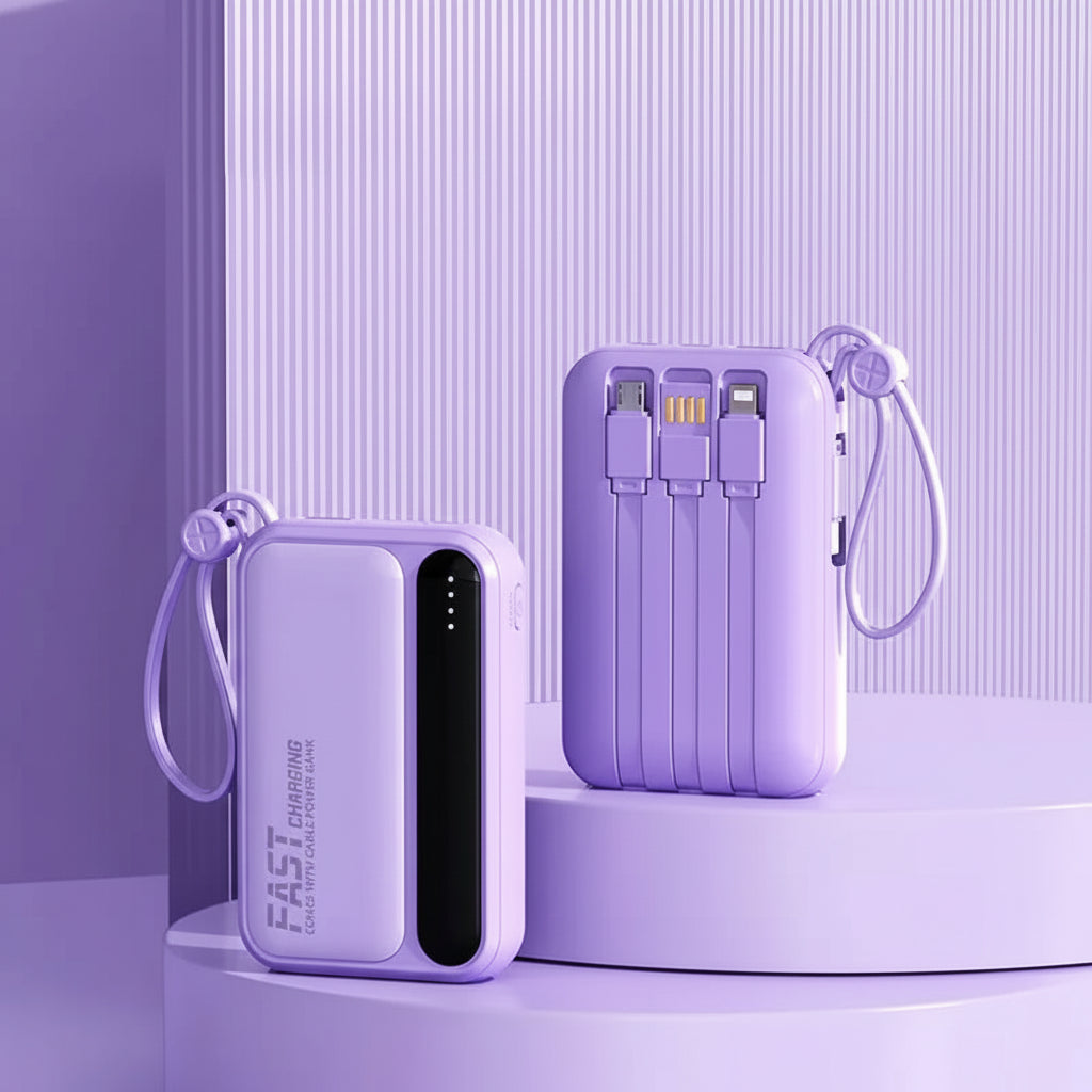 Premium Power Bank with 4 in 1 Cables & Digital Display