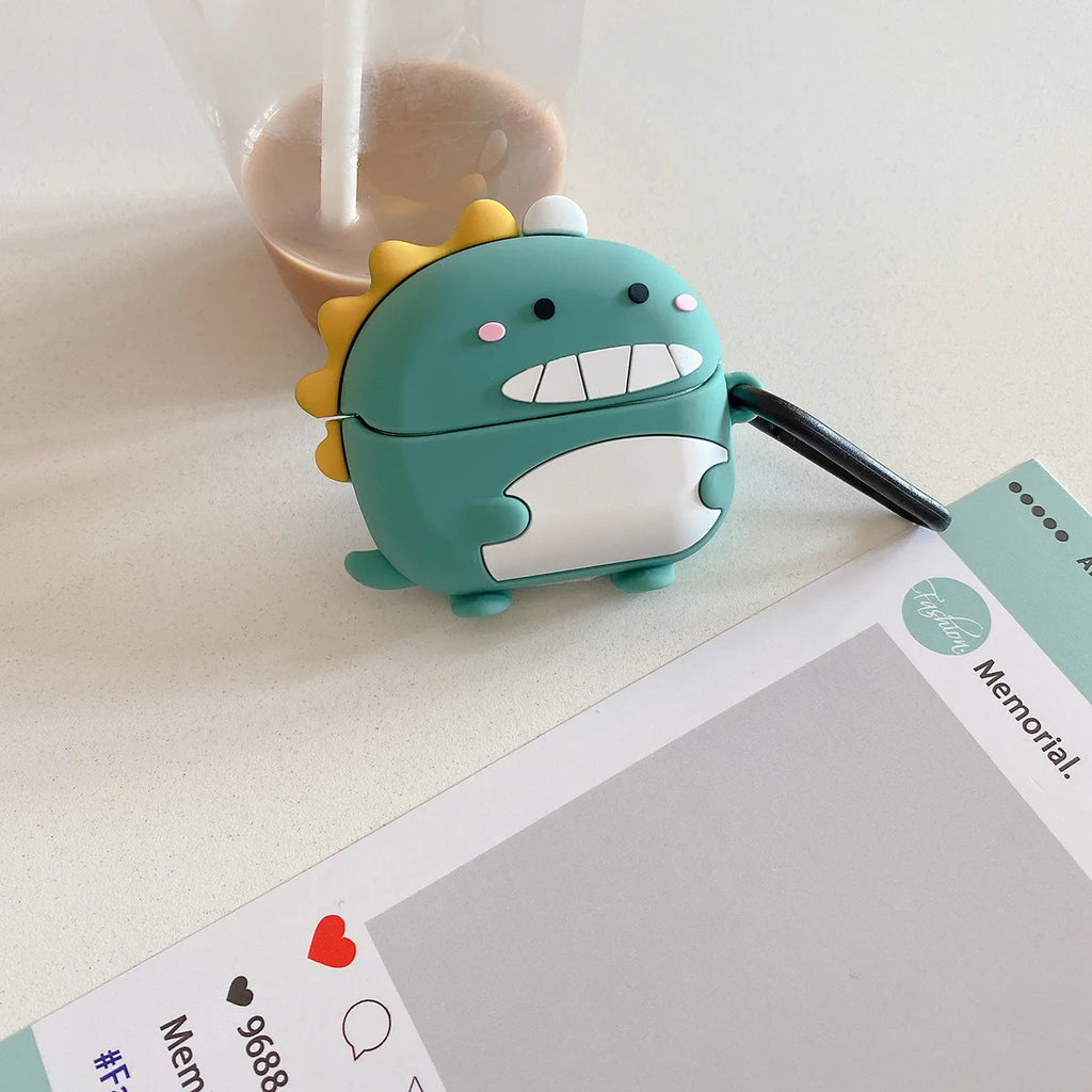 Funda de silicona premium con diseño de dibujos animados en 3D para auriculares inalámbricos