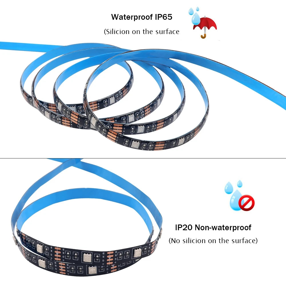 Tiras de luces LED RGB premium con alimentación por batería