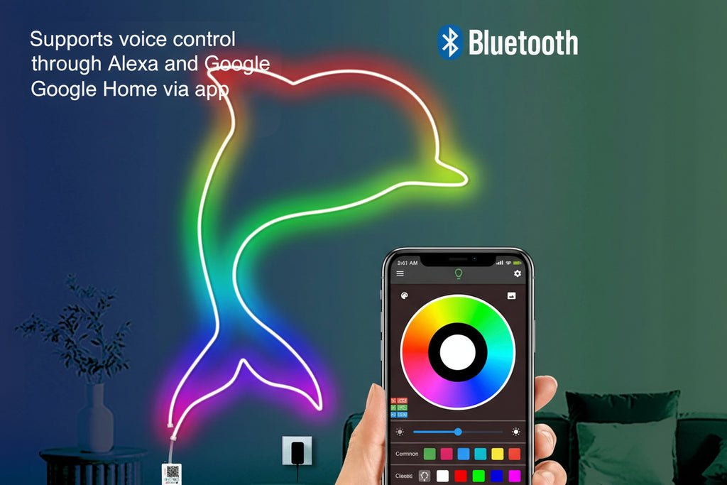 Tira de luces LED neón RGB premium con sincronización musical