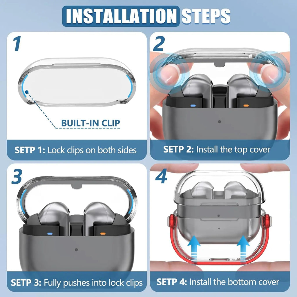 Funda transparente premium para auriculares inalámbricos