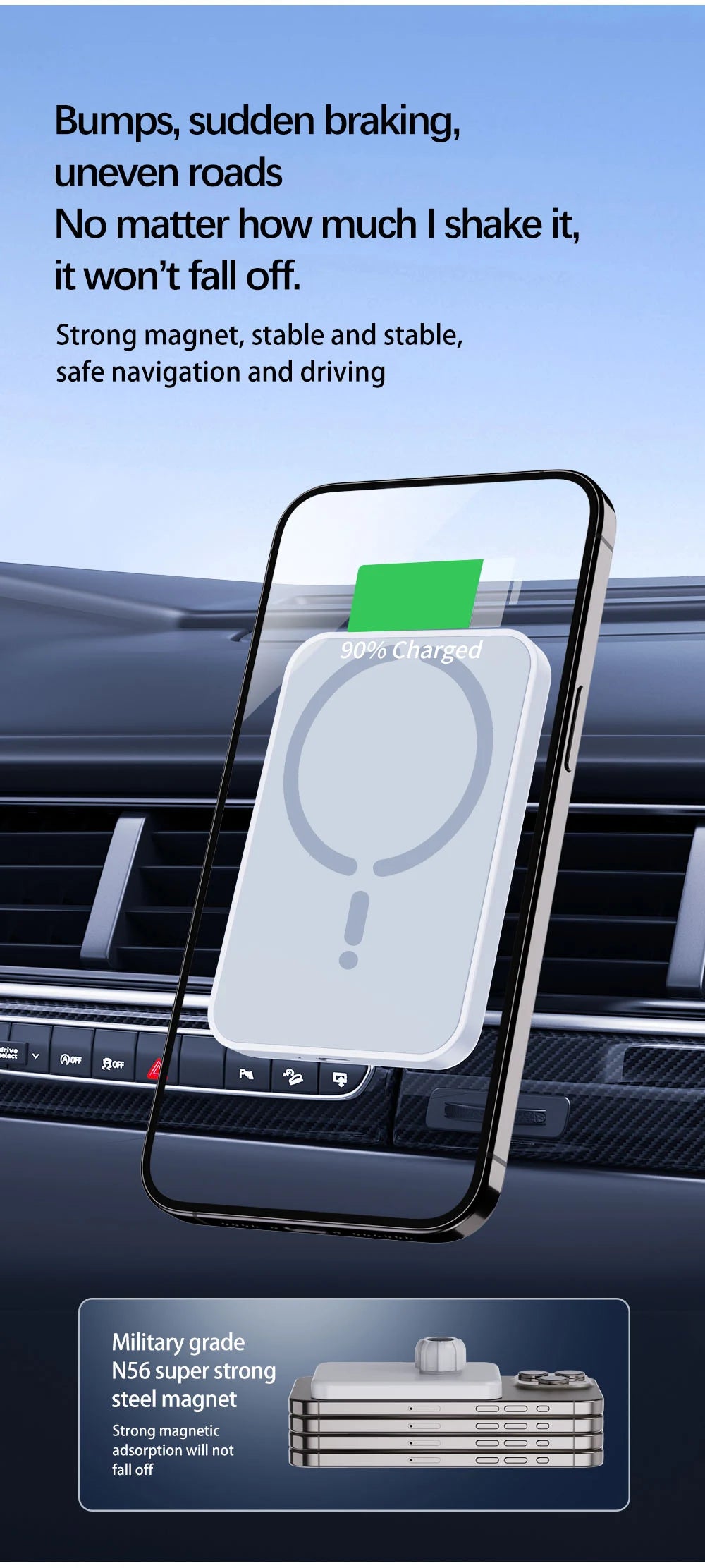 Premium Magnetic Wireless Car Charger Mount