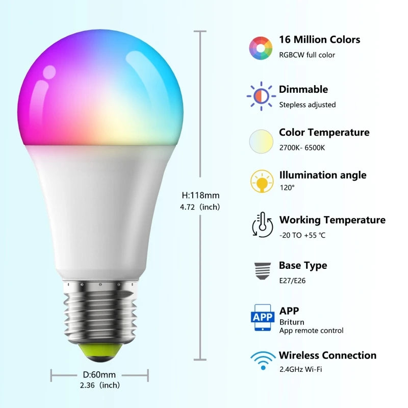 Bombilla LED RGB inteligente premium con sincronización de música