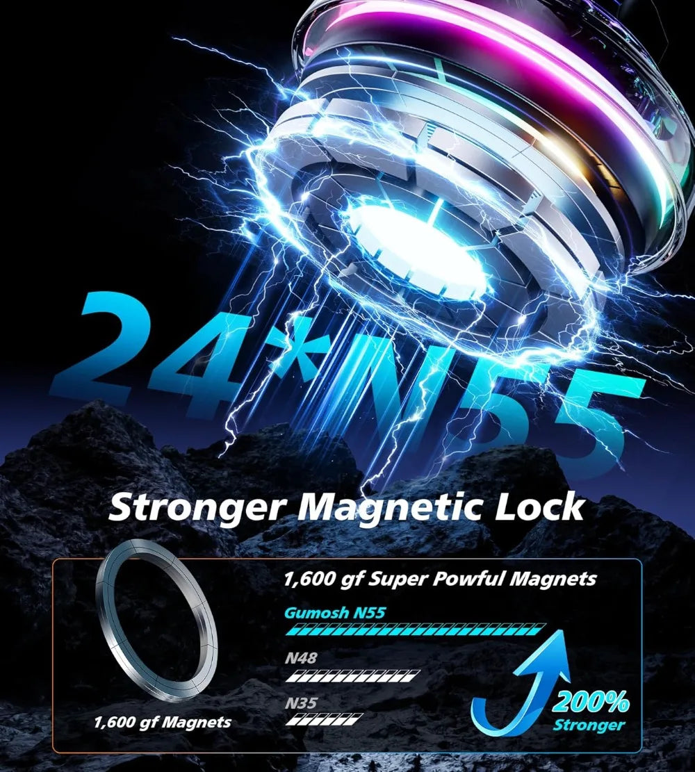 Premium Qi2 Magnetic Wireless Car Mount Charger with Cooling Fan