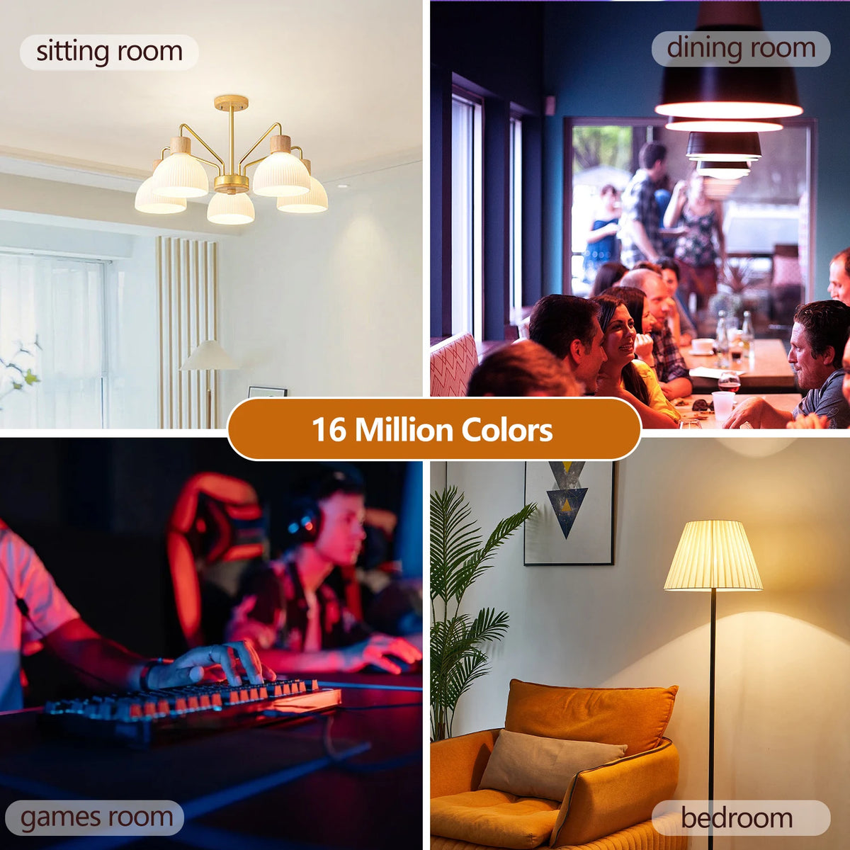 Bombilla LED RGB inteligente premium con sincronización de música