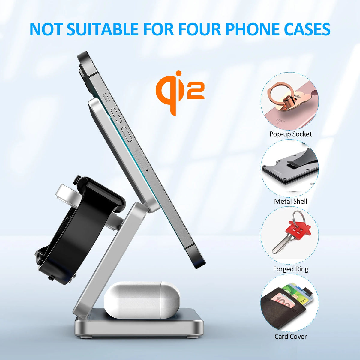 Premium Qi2 3 in 1 Magnetic Wireless Charger Stand