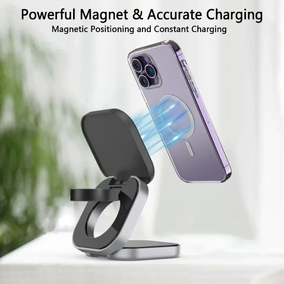 Premium 3-in-1 Foldable Magnetic Wireless Charger