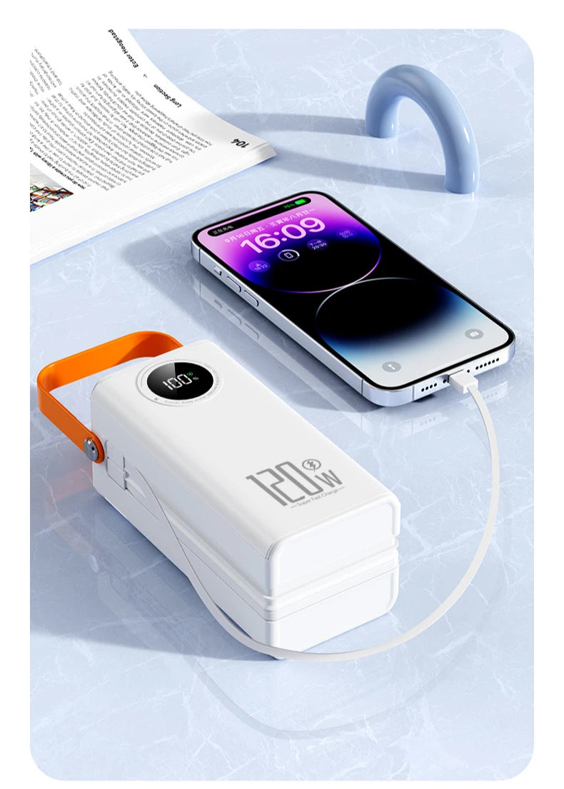 Power Bank Premium con 4 cables integrados para exteriores y viajes