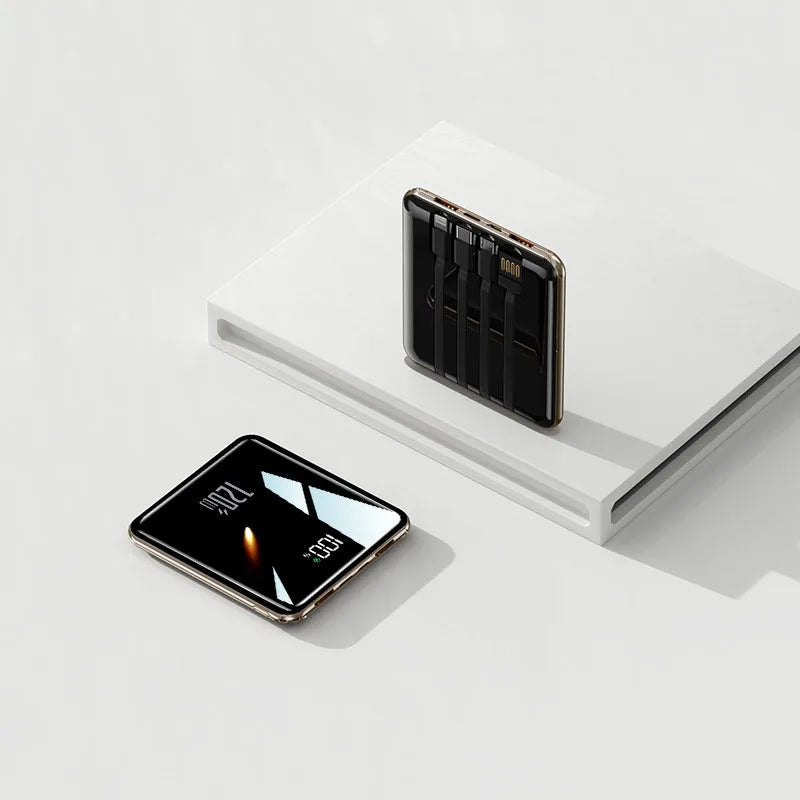Premium Ultra Thin Power Bank with Built in Cables