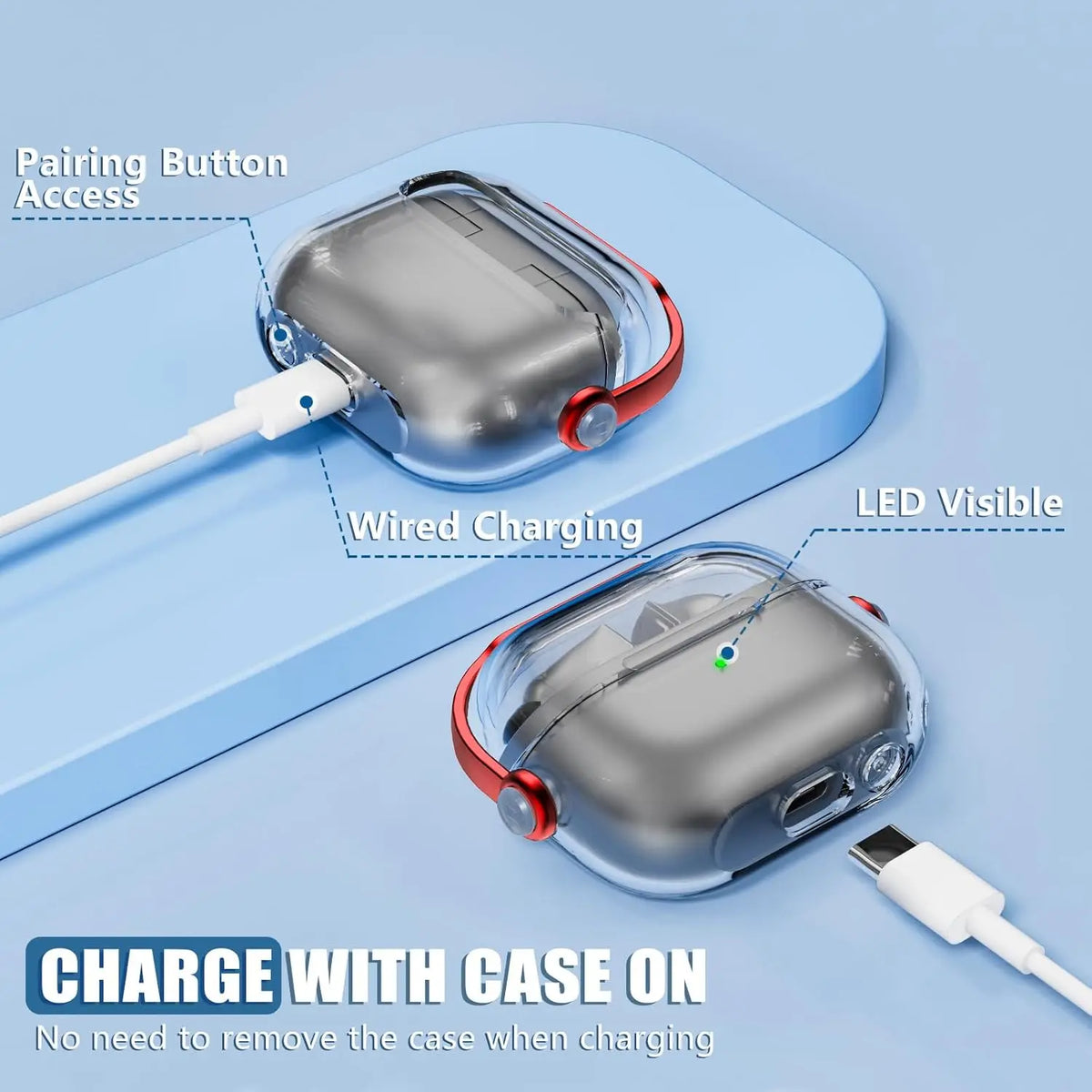 Funda transparente premium para auriculares inalámbricos