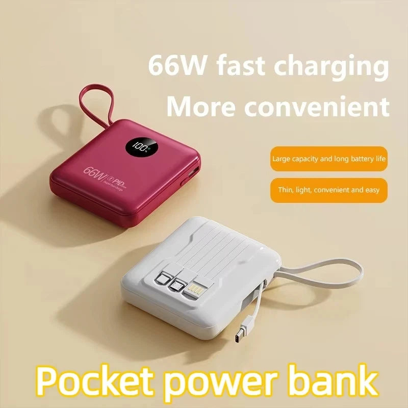 Premium Power Bank with Built in Cables & Fast Charging