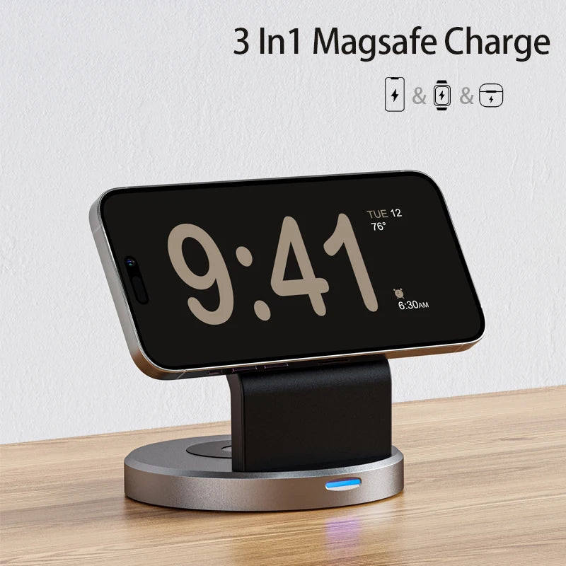 Soporte de carga inalámbrica magnética MagSafe 3 en 1 Premium