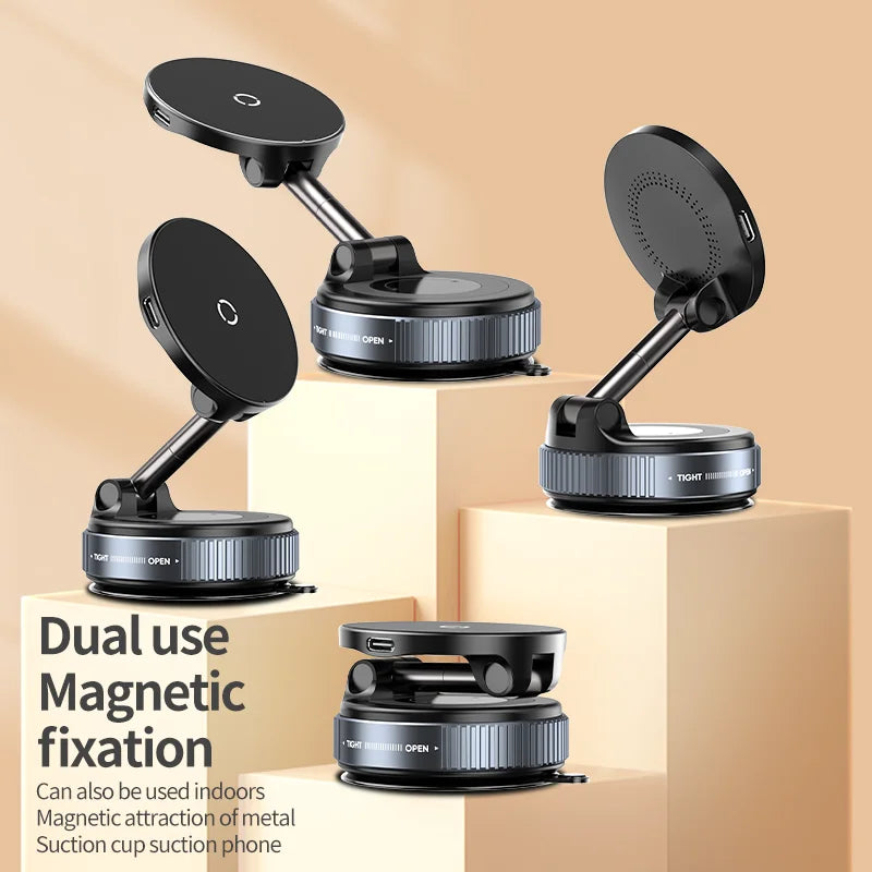premium MagSafe Magnetic Wireless Charger with Vacuum Suction Mount