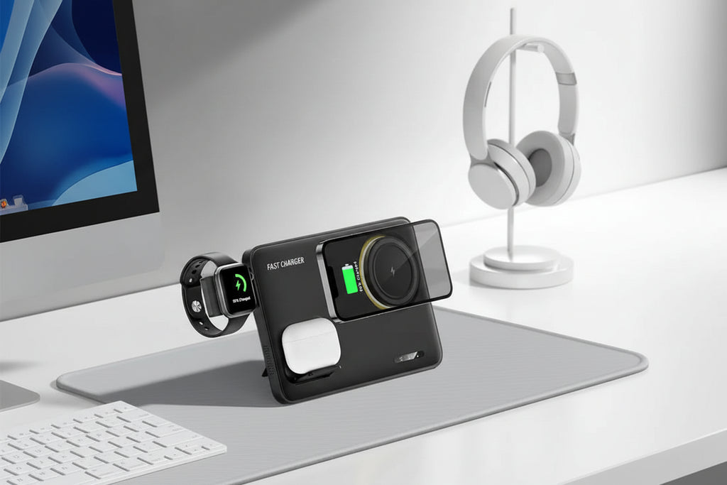 Premium Qi2 3 in 1 Foldable Magnetic Wireless Charger Stand