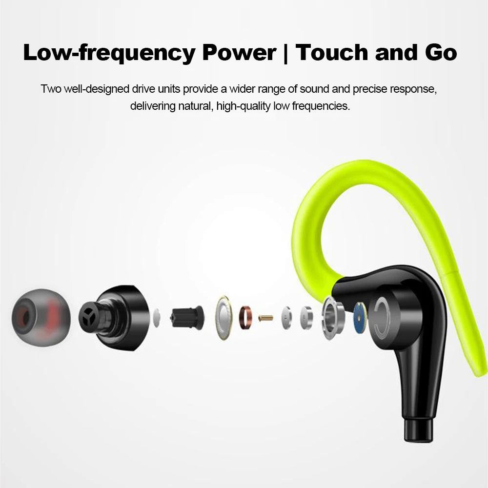 Auriculares deportivos premium con cable y ganchos para la oreja