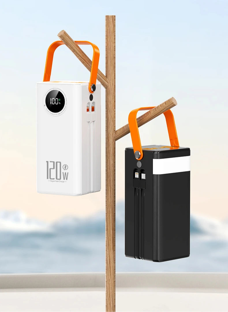 Power Bank Premium con 4 cables integrados para exteriores y viajes