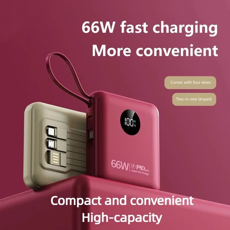 Power Bank Premium con cables integrados y carga rápida