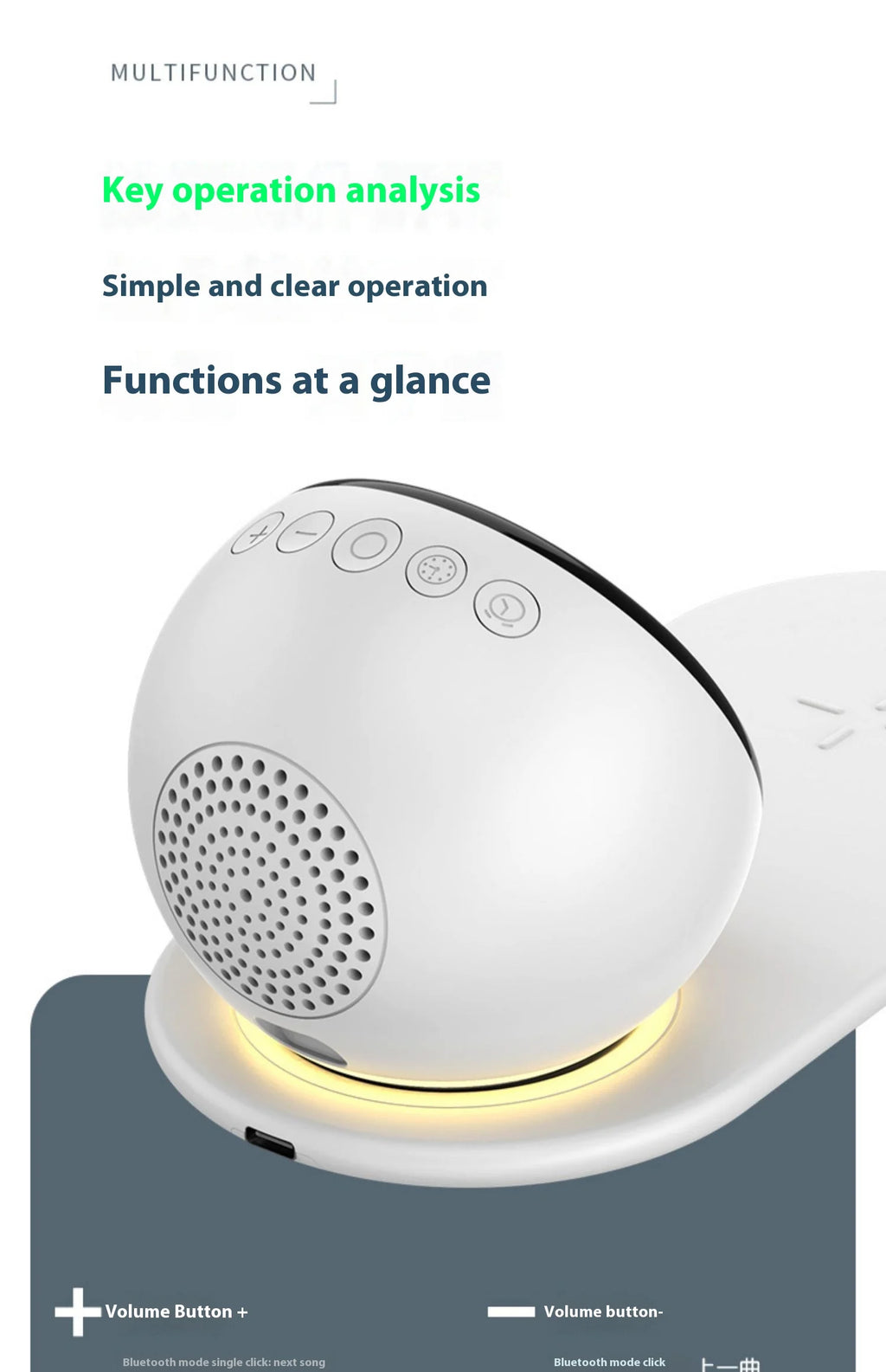 Premium Wireless Charging Alarm Clock with Night Light