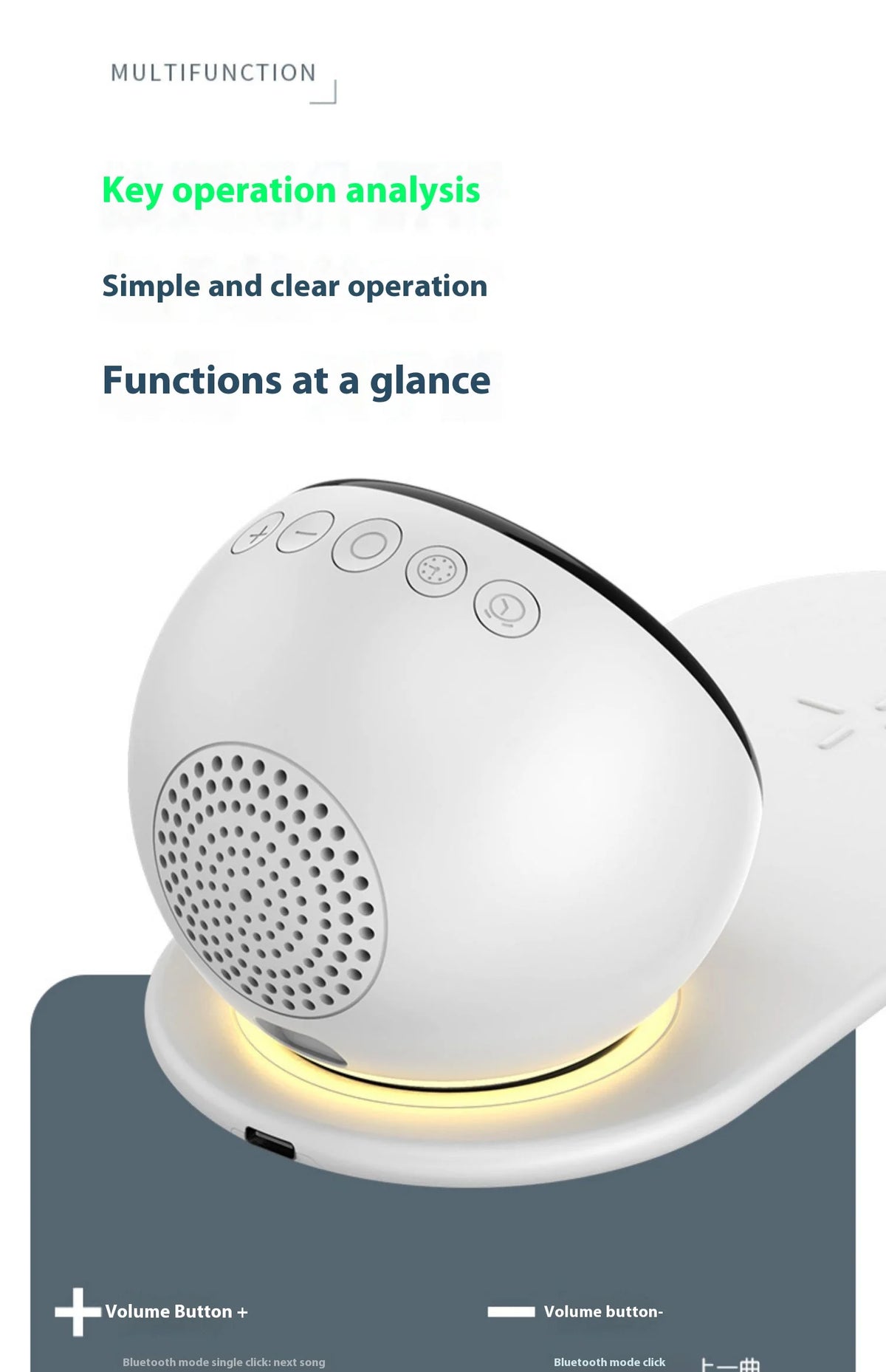 Premium Wireless Charging Alarm Clock with Night Light