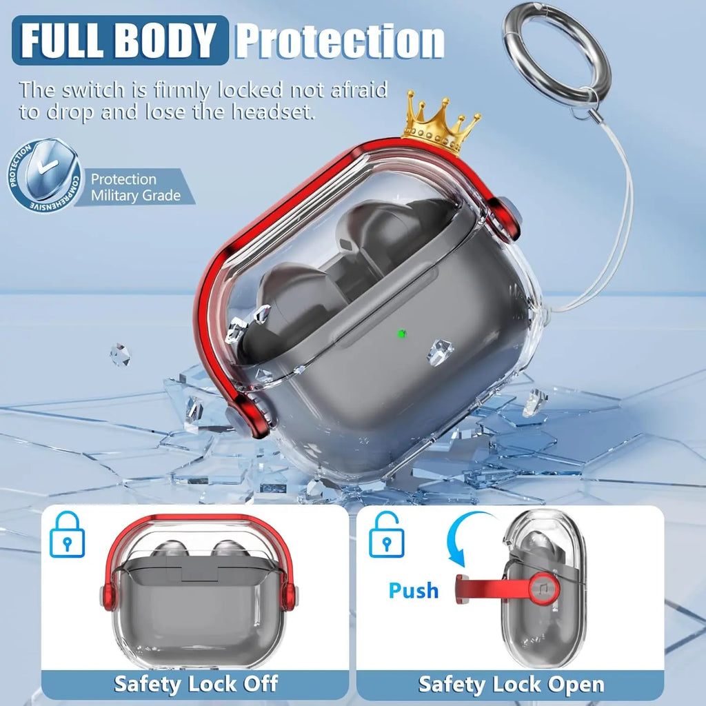 Funda transparente premium para auriculares inalámbricos