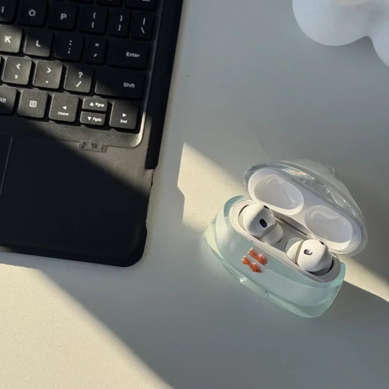 Estuche de silicona premium para auriculares con diseño de pez tierno