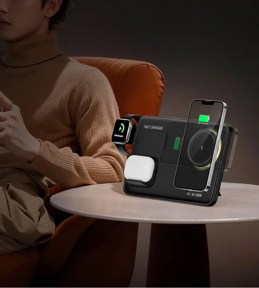 Premium Qi2 3 in 1 Foldable Magnetic Wireless Charger Stand