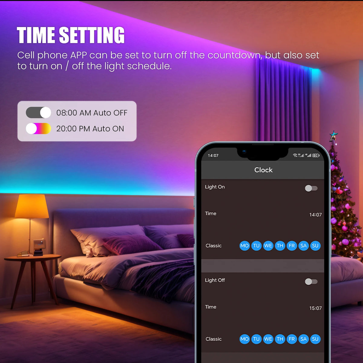 Tira de luces LED neón RGB premium con sincronización musical